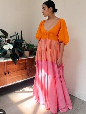 staud delfina silk dress dune Delfina satin maxi dress in pink - Staud